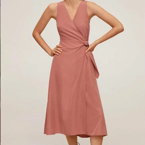 flowy modal dress mango Off-Shoulder Color-Block Flared Maxi Dress with Pockets main image 0